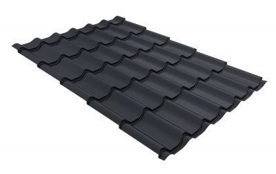 Металлочерепица Grand Line Classic PurPro Matt RAL 7024 Мокрый асфальт